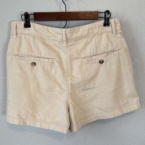 Free People Womens Billie Pleated Chino Shorts Size 6 Almond Milk Cotton Blend - Picture 5 of 8